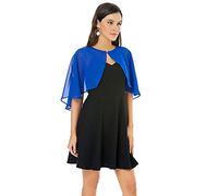 Womens Shawls and Wraps for Evening Dress Chiffon Shawl Cape Wedding Guest Bridesmaid Capelets Scarves, Chiffon Royal Blue, One Size