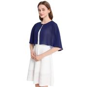 Womens Shawls and Wraps for Evening Dress Chiffon Shawl Cape Wedding Guest Bridesmaid Capelets Scarves, Navy, One Size