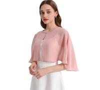 Womens Shawls and Wraps for Evening Dress Chiffon Shawl Cape Wedding Guest Bridesmaid Capelets Scarves, Blush, One Size