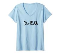 Women's She E.O. - Female Business Owner V-Neck T-Shirt