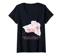 Womens She Got a Book for Every Occasion Bibliophile Tee V-Neck T-Shirt