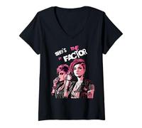 Women's She Has The It Factor Bold Confidence Empowerment Vibe V-Neck T-Shirt