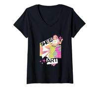 Womens She is Art, Anime Girl, Girls Who Love Cute, Confident V-Neck T-Shirt