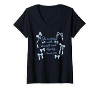 Women's She is Clothed Strength Dignity Proverbs 31:25 Bible Verse V-Neck T-Shirt