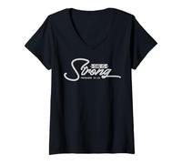 Women's She is Strong Proverbs 31:25 Empowerment Quote Design V-Neck T-Shirt