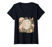 Women's She Plants Truth Wherever She GoesBible Study Proverbs 31:25 V-Neck T-Shirt
