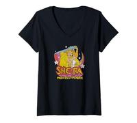 Womens She-Ra - Princess Of Power Sword Rainbow V-Neck T-Shirt