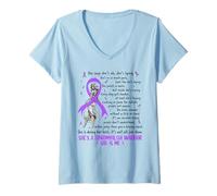 Women's She says She's ok She's Lying She's in so Much Pain V-Neck T-Shirt