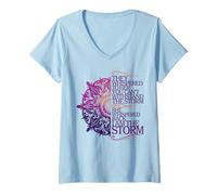 Womens She Whispered Back I Am The Storm Design V-Neck T-Shirt