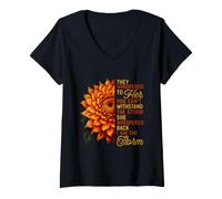 Women's She Whispered Back I Am The Storm V-Neck T-Shirt