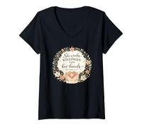 Women's She Works Willingly Proverbs Bible Verse Nurse Christian V-Neck T-Shirt