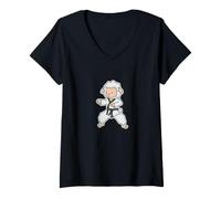 Women's Sheep Does Karate V-Neck T-Shirt