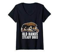 Women's Sheepdog Trials Grandpa Vintage Herding Dog Farm Heritage. V-Neck T-Shirt