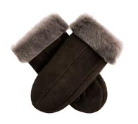Women's Sheepskin Mittens - BROWN SUEDE / L