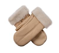 Women's Sheepskin Mittens - CAMEL NAPPA / L