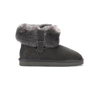 Women's Sheepskin Suede Ankle Booties Slip-On Comfort Winter Boots - Grey 8