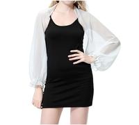 Womens Sheer Chiffon Cardigans Long Sleeve Beach Cover Ups Summer Lightweight Open Front Shrug Cardigan Ladies Loose Plain Casual Bolero Shawls