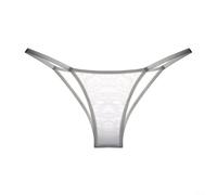 Women's Sheer Lace Thong Panties Ultra-Thin Mesh G-String Low-Rise T-Back Lingerie See Through Underwear For Daily Wear And Romantic Nights Elegant(L White Mesh)