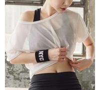 Women's Sheer Mesh Long Sleeve,Top Casual See-Through Blouse Solid Color Pullover Shirt,For Spring Summer Party Street Fashion(S White)