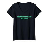 Womens Shelter Pets are My Type V-Neck T-Shirt