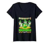 Women's Shenanigan Squad Three Cute Goats St. Patrick's Day Coin V-Neck T-Shirt