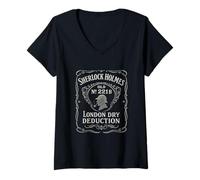 Women's Sherlock Holmes London Dry Deduction British Design V-Neck T-Shirt