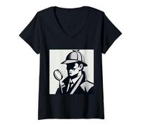 Womens Sherlock Holmes V-Neck T-Shirt