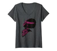 Womens She's Alive Gothic Retro Horror Art V-Neck T-Shirt