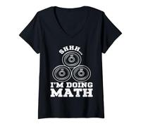 Women's Shhh I'm Doing Math Funny Weight Lifting Workout Training V-Neck T-Shirt