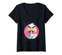 Womens Shhh no one cares duck for one who needs calm V-Neck T-Shirt