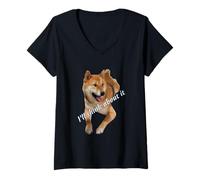 Womens Shiba Inu Dog I'll Think About It Attitude T-Shirt V-Neck T-Shirt