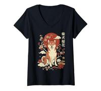 Women's Shiba Inu Japanese V-Neck T-Shirt