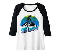 Womens Shift happens mountain biker Raglan Baseball Tee