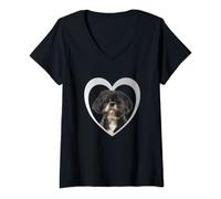 Womens Shih Tzu - Dog Heart Lover - Shih Tzu Shirt - Shih Tzu V-Neck T-Shirt