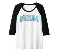 Womens Shiksa Jewish Yiddish Word Varsity Blue Letters Raglan Baseball Tee