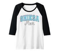 Womens Shiksa Mom Jewish Yiddish Word Varsity Blue Letters Raglan Baseball Tee