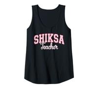 Womens Shiksa Teacher Jewish Yiddish Word Varsity Pink Letters Tank Top
