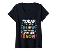 Women's Shine Bright in The Classroom Motivational for Educators V-Neck T-Shirt