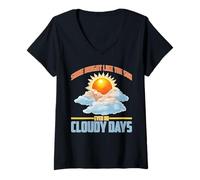 Womens Shine Bright Like The Sun Even On Cloudy Days V-Neck T-Shirt