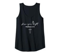 Womens Shine Your Light Cross Christians Religion Bible Scripture Tank Top