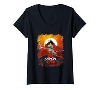 Womens Shinobi: Art of Vengeance - Over The Mountain V-Neck T-Shirt