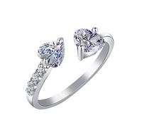 Women'S Shiny Crystal Rhinestone Alloy Open Ring Anniversary Engagement Wedding Ring Jewelry Shiny Ring 1Pcs Excellent Quality