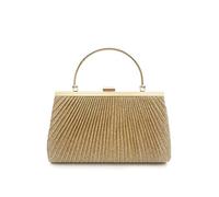 Women's Shiny Elegant Pleated Evening Clutch Bag With Handle And Chain Strap For Wedding Bridal Prom Party Clutch Dinner (Gold)