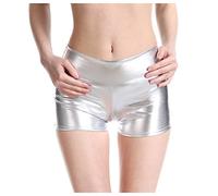 Women'S Shiny Metallic Sequins Shorts For Women High Waist Shorts Wet Look Shorts Dance Rave Hot Pants Party Night Clubwear Streetwear High Waisted Booty Dancing Shorts Sexy Disco Hot Pants Clubwear
