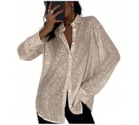 Women's Shiny Sequin Lapel Long Sleeve Open Front for blazer Jacket | Fashion Sparkle Party Club Coat For Holiday Vacation Daily Wear,spring Summer Autumn Winter Outerwear Top