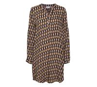 KAFFE Women's T-Shirt with roll-up Sleeves, Oversized Long Blouse Casual Dress, Candy Pink/Thrush Braid Print, 34