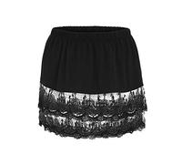 Women's Shirt Extender Adjustable Layering Fake Top High Waist Mini Lace Skirt Extender for Sweatshirts Leggings Black