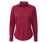 Womens Shirt Long Sleeve Semi Fitted Poplin Blouse Formal Office Work Top