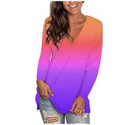 Women's Shirt Pullover Beach Casual Top Summer Women, orange, L