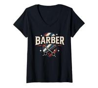 Womens Shirt That Says Barber T-Shirt Simple County Counties V-Neck T-Shirt